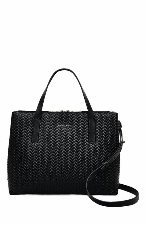 Dukes Place - Weave Medium Ziptop Satchel Bag
