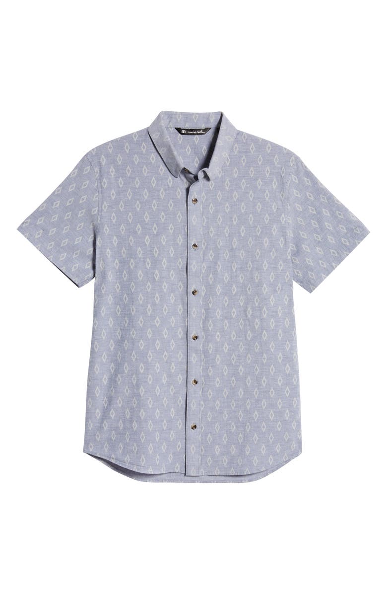 TravisMathew Strand Diamond Print Short Sleeve Button-Up Shirt, Alternate, color,