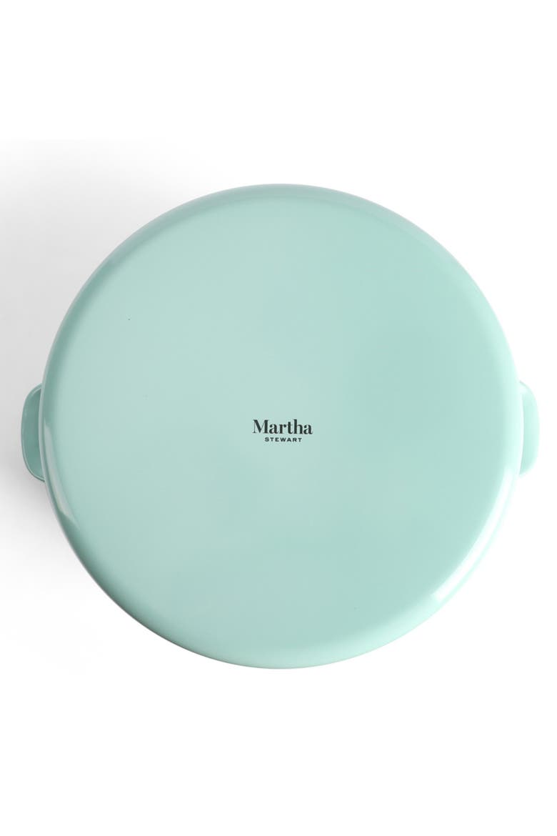 Thayer Enameled Steel Steamer Pot with Stainless Steel Insert and Lid, Alternate, color, Martha Blue