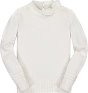 Hope & Henry Baby Girls' Organic Tie-Neck Sweater, Infant