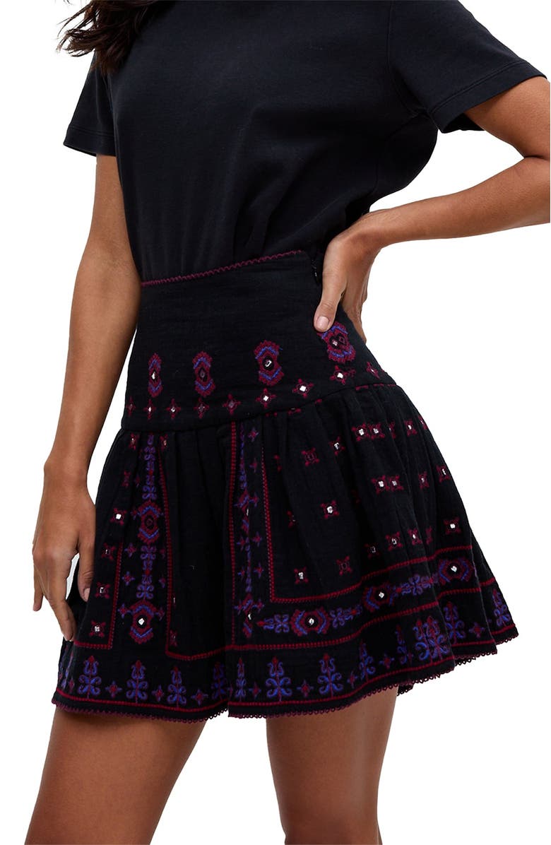 Raffya Issabel All Over Embroidered Mini Skirt, Main, color,