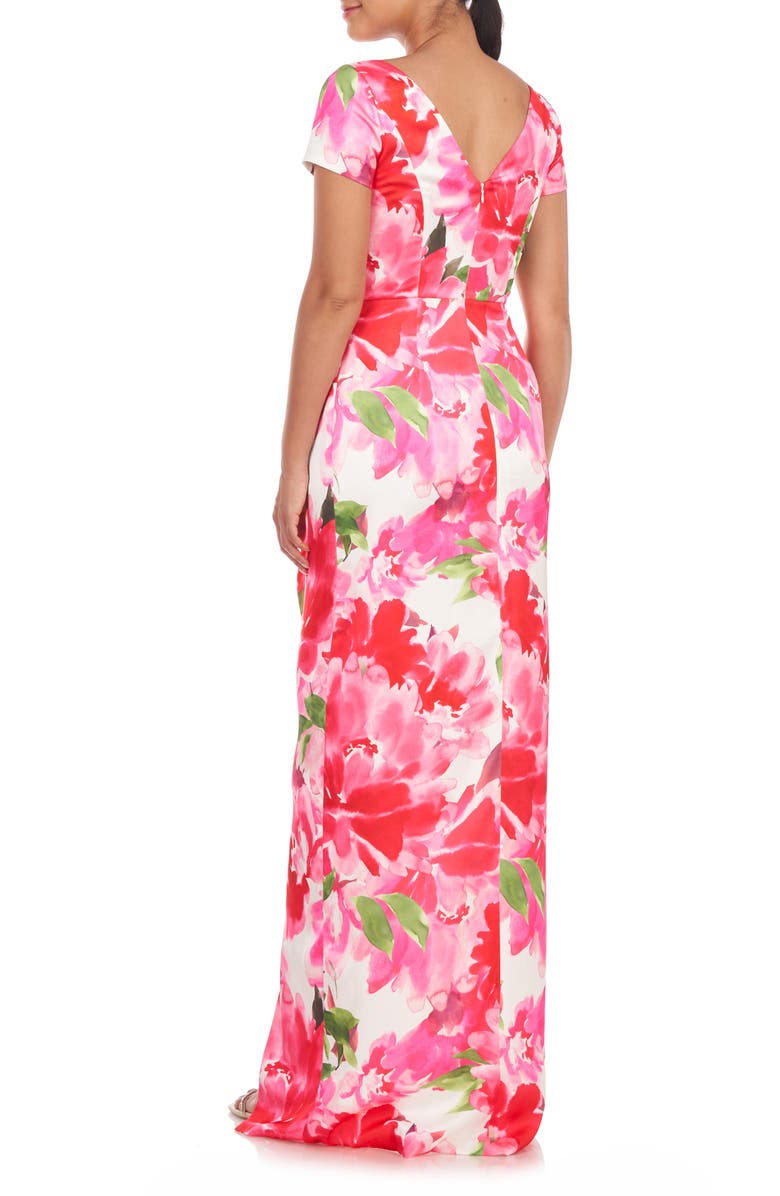 Kay Unger Franca Floral Column Gown, Alternate, color,