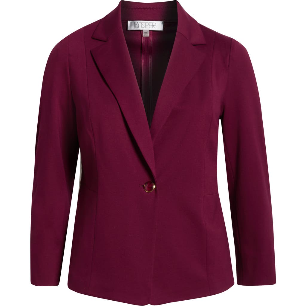 Kasper One-button Seamed Waist Blazer In Purple