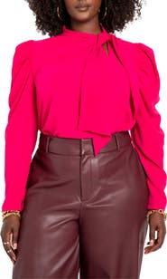 ELOQUII Drape Front Blouse
