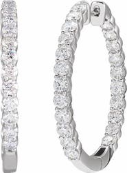 Ivy & Pearl Co. 3 CT Lab-Grown Diamond Hoop Earrings in 14K Gold