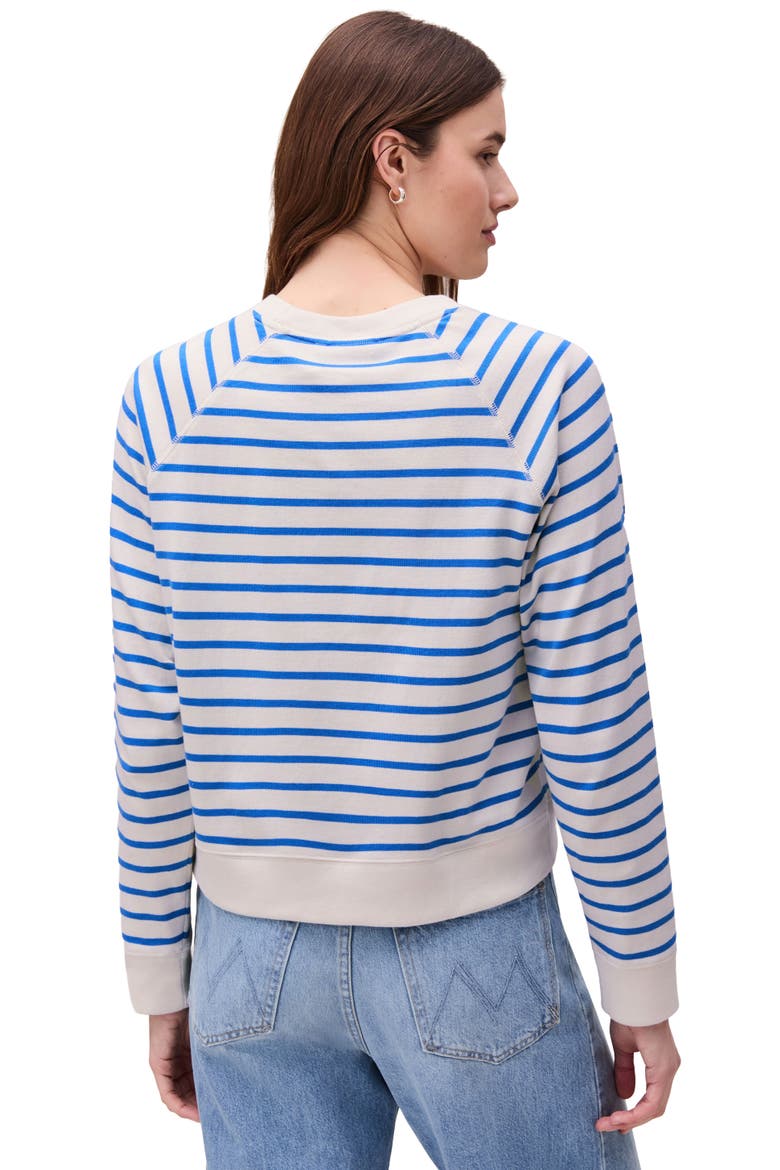The Heavy Pima Sweatshirt, Alternate, color, Pop Blue Stripe