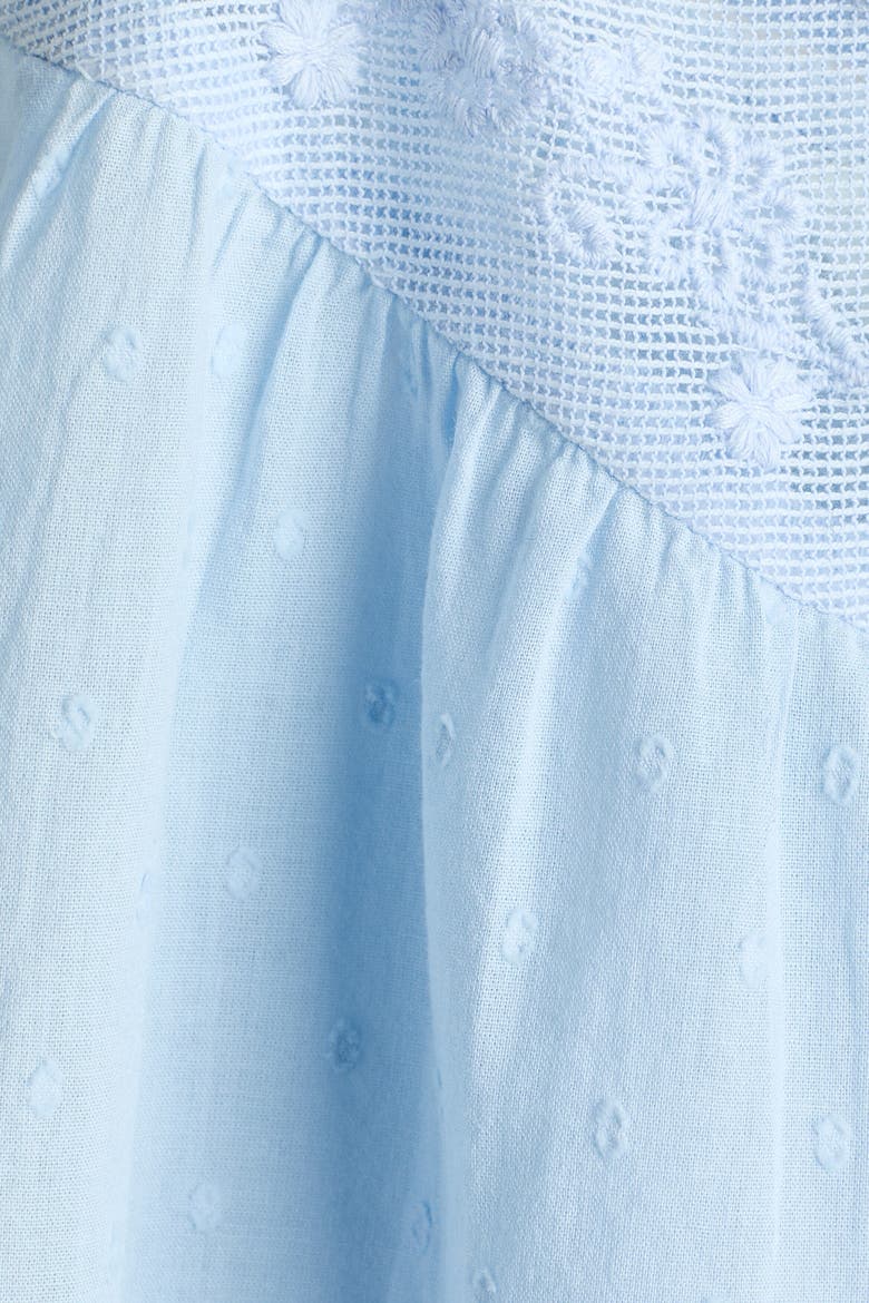 Lace-detail Cotton Top, Alternate, color, Light blue