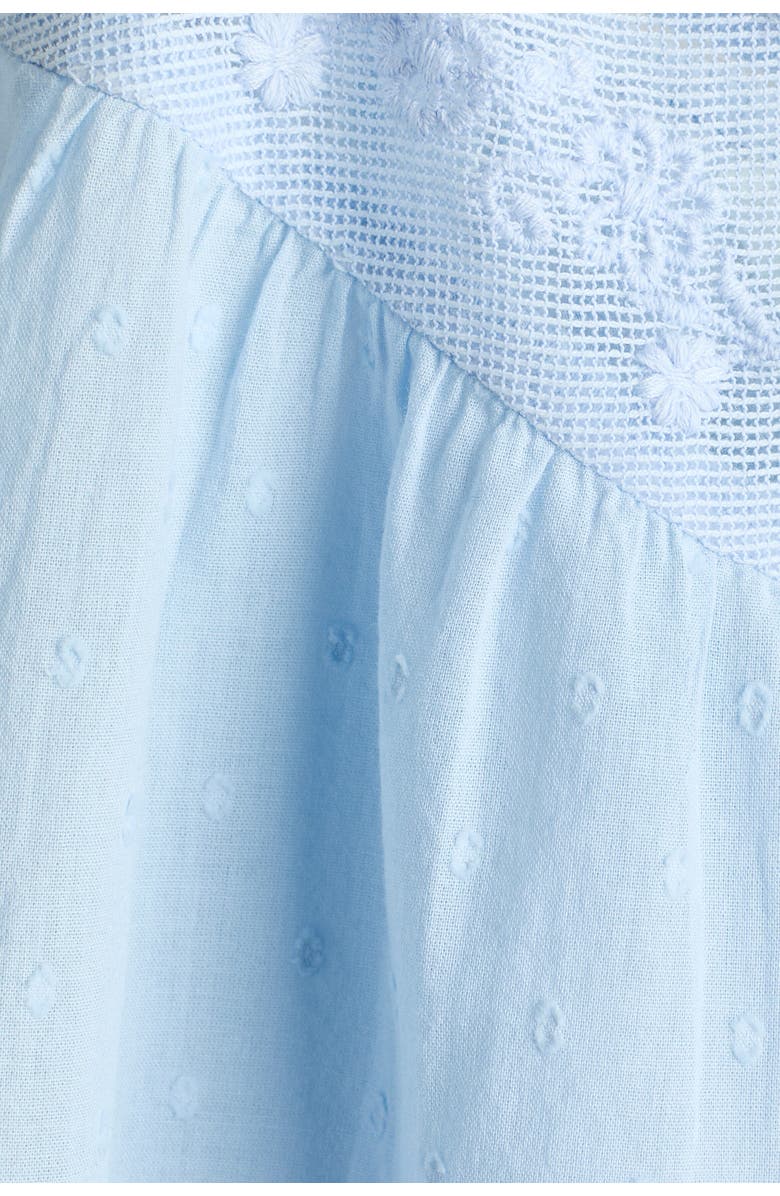 H&M Lace-detail Cotton Top, Alternate, color, Light Blue