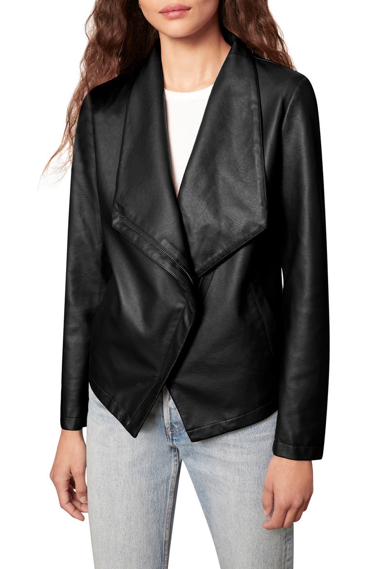 BB Dakota Faux Leather Jacket, Main, color, BLACK