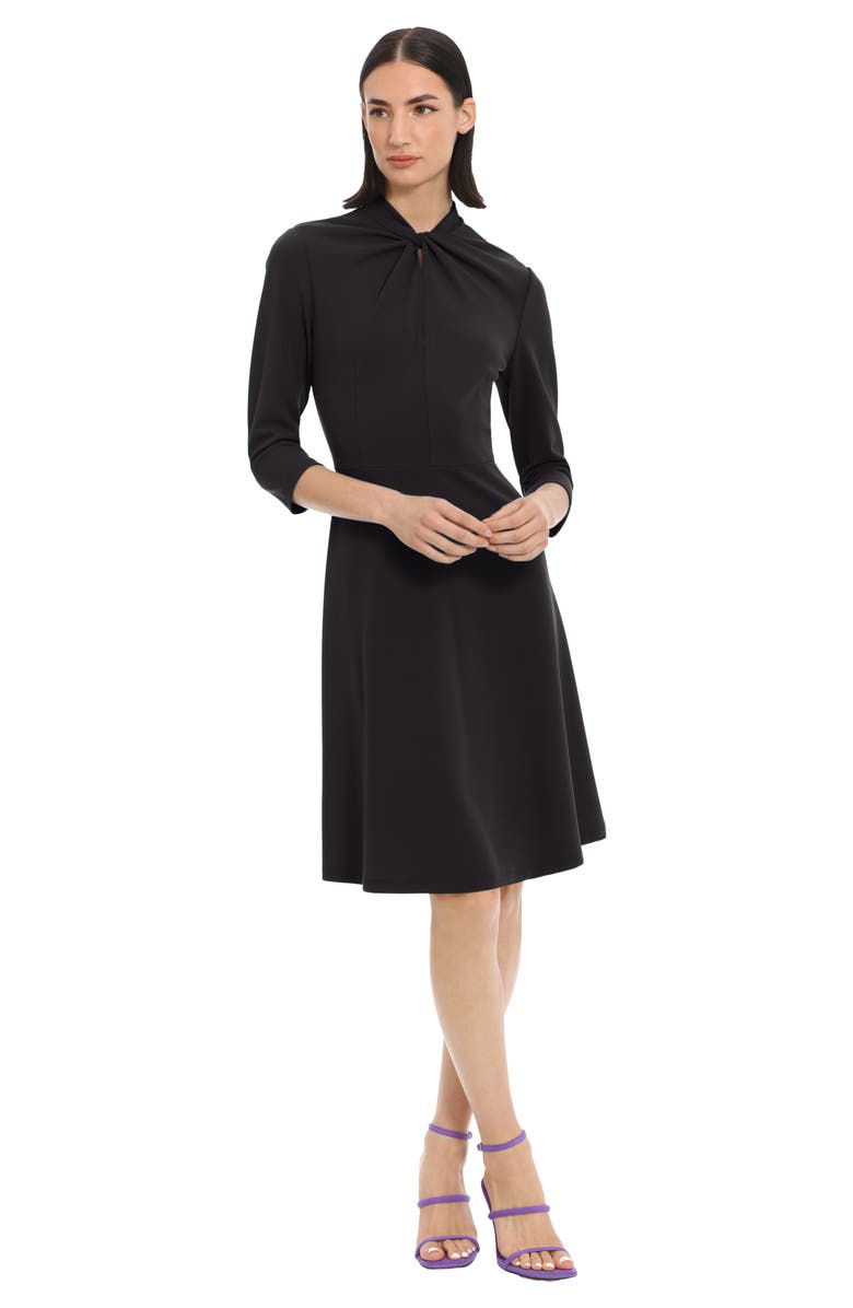 DONNA MORGAN FOR MAGGY Twist Neck Fit & Flare Dress, Alternate, color, Black
