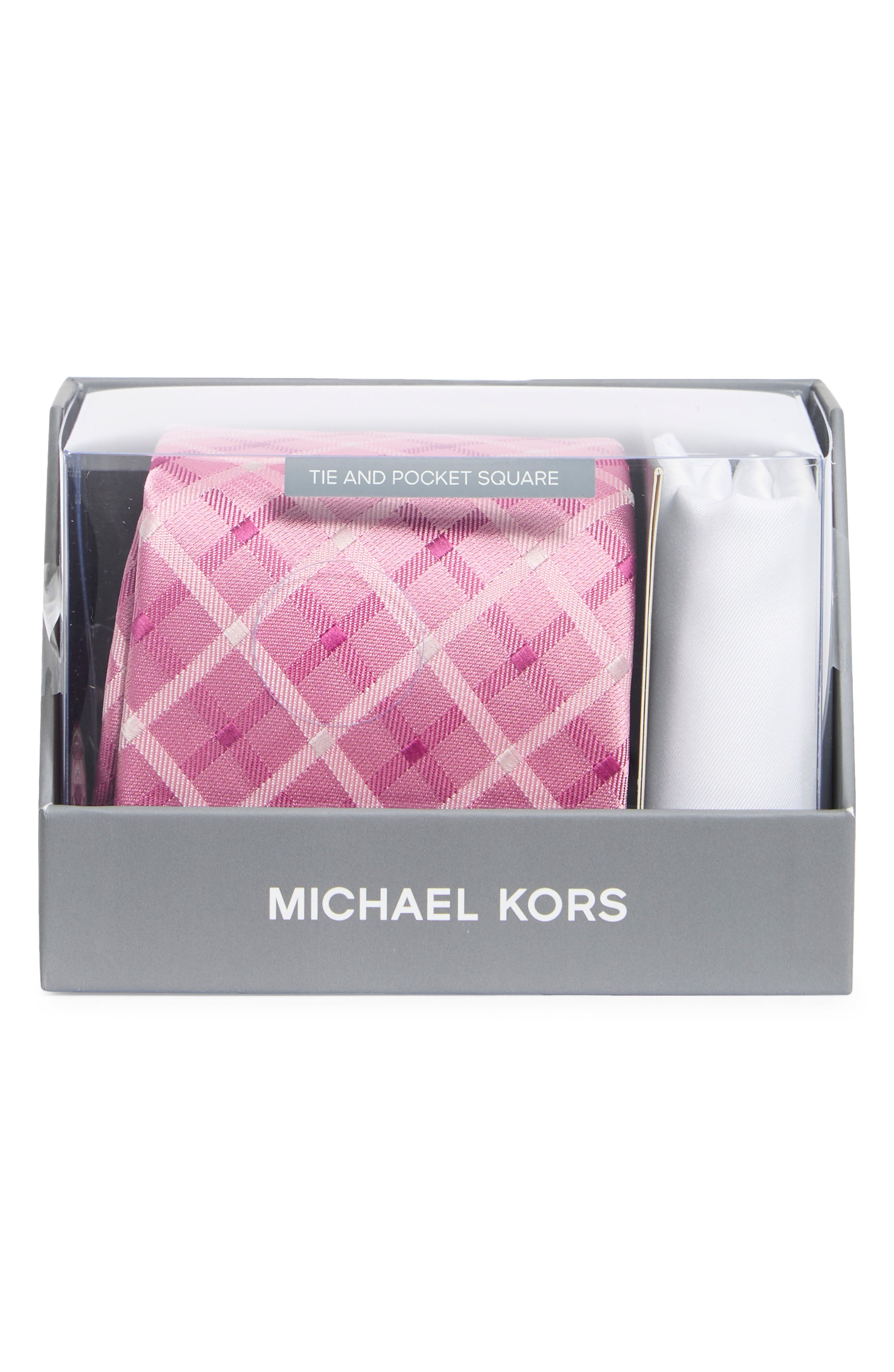 2-Piece Check Tie & Pocket Square Set