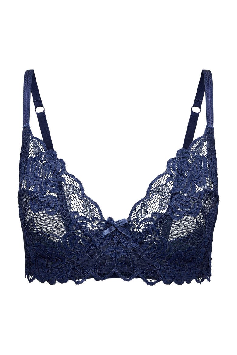London Unlined Full Coverage Bra, Alternate, color, Dark blue