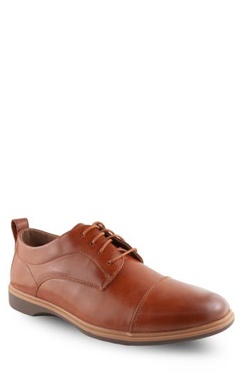 Deer Stags Men's Sienna Comfort Cap Toe Dress Oxford In Brown