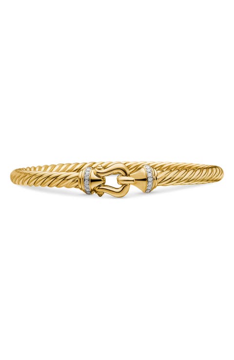 Cable Buckle Bracelet with Diamonds