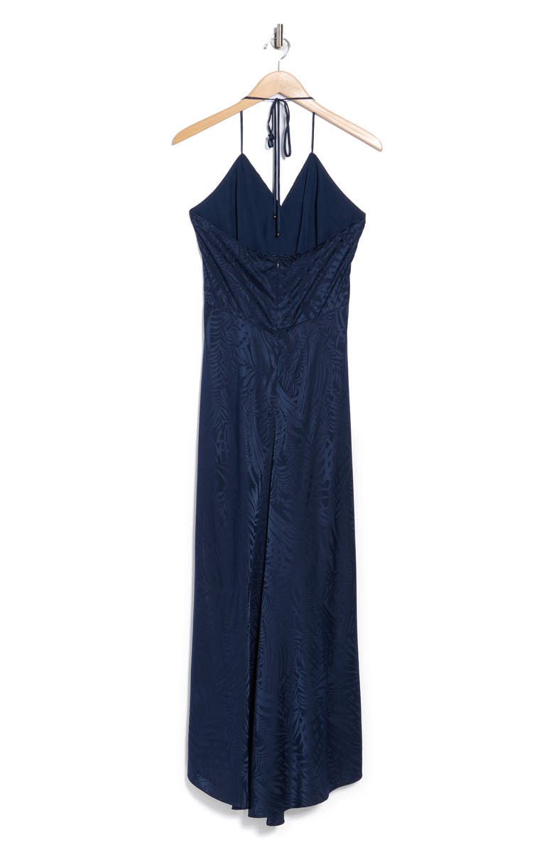 Veronica Beard Aldana Halter Silk Blend Dress, Alternate, color, Marine