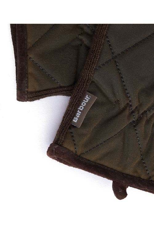 Barbour Winterdale Wax Cotton Gloves In Green