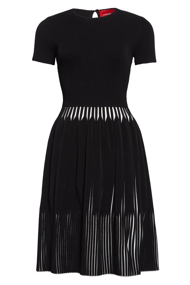 Fit & Flare Sweater Dress, Main, color, BLACK MULTI
