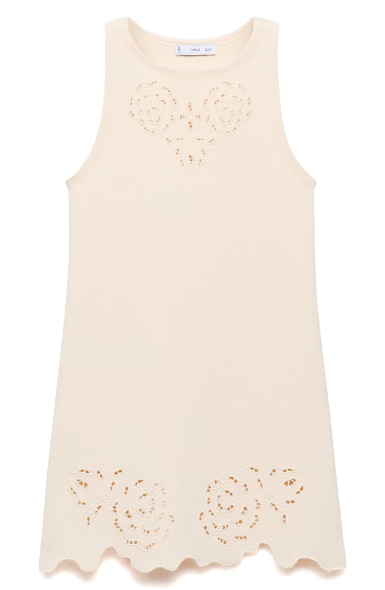 MANGO Openwork Knit Minidress, Alternate, color, Ecru