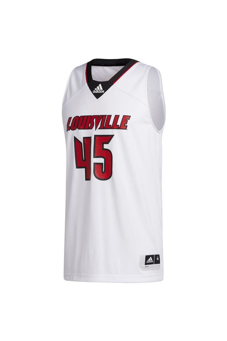 Men's adidas #45 White Louisville Cardinals Swingman Jersey, Alternate, color, White