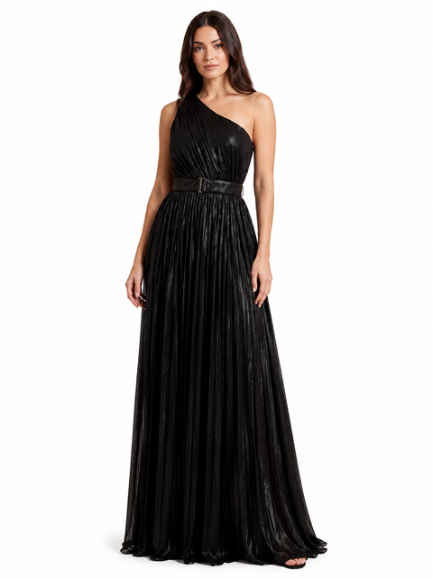 One Shoulder Metallic Dress