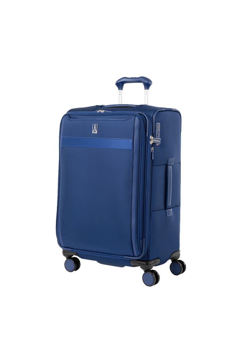 Versapack + Lightweight Softside Expandable 25" Medium Checked Spinner Luggage, Alternate, color, Estate Blue