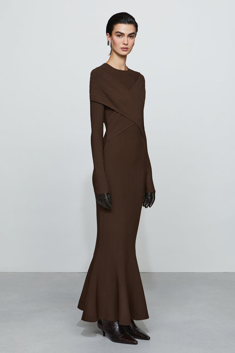Phoenix Knit Dress, Alternate, color, Chocolate