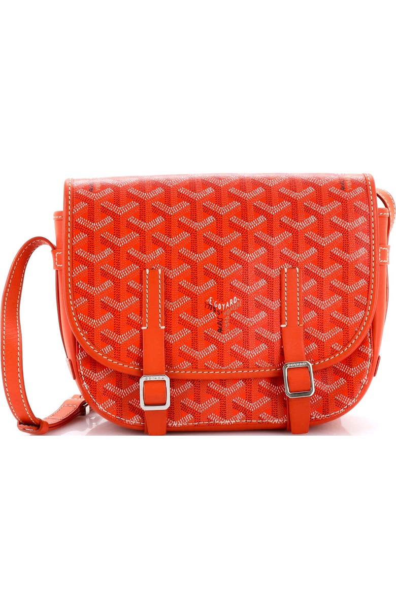 Pre-Owned Goyard Belvedere Messenger Bag Coated Canvas with Leather PM, Main, color, Orange