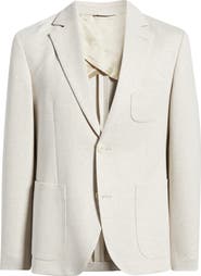 Nordstrom Henrik Trim Fit Tan Brushed Piqué Sport Coat