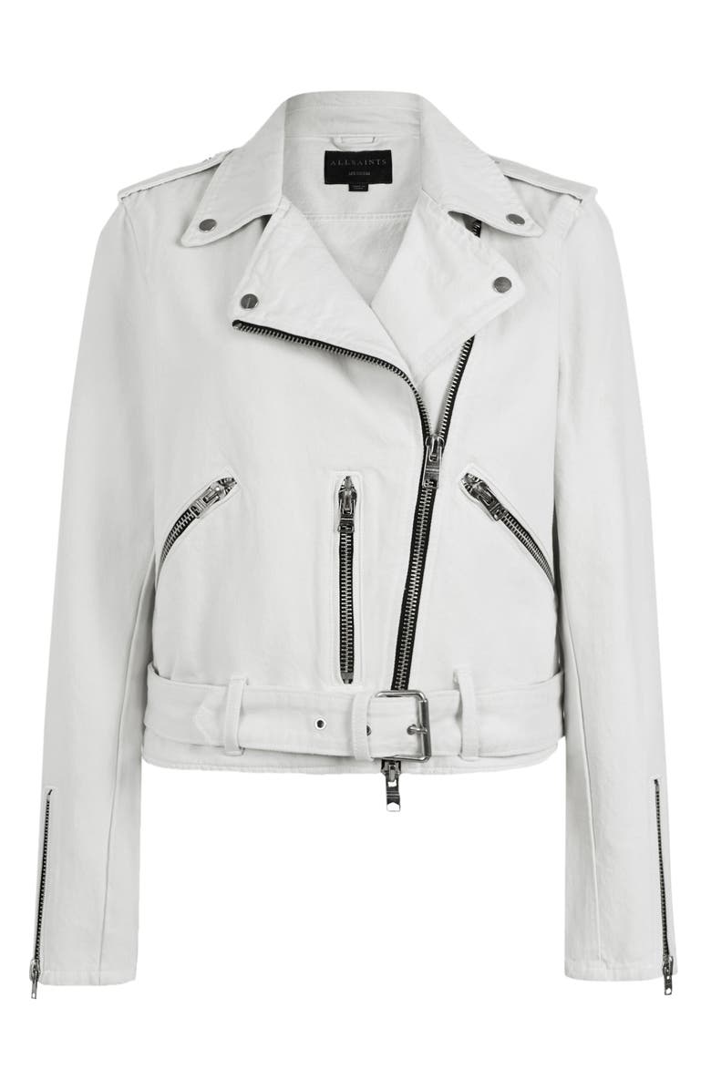 AllSaints Balfern Denim Biker Jacket, Alternate, color, 