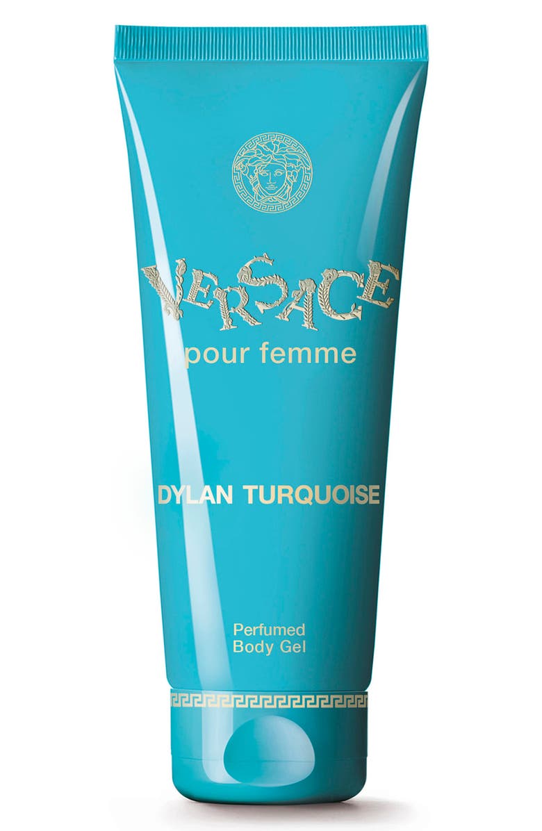 Versace Dylan Turquoise Perfumed Body Gel, Main, color, 