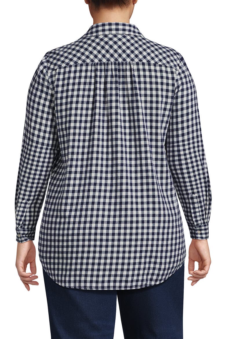 Flannel Shirt, Alternate, color, Deep Sea/Ivory Mini Check