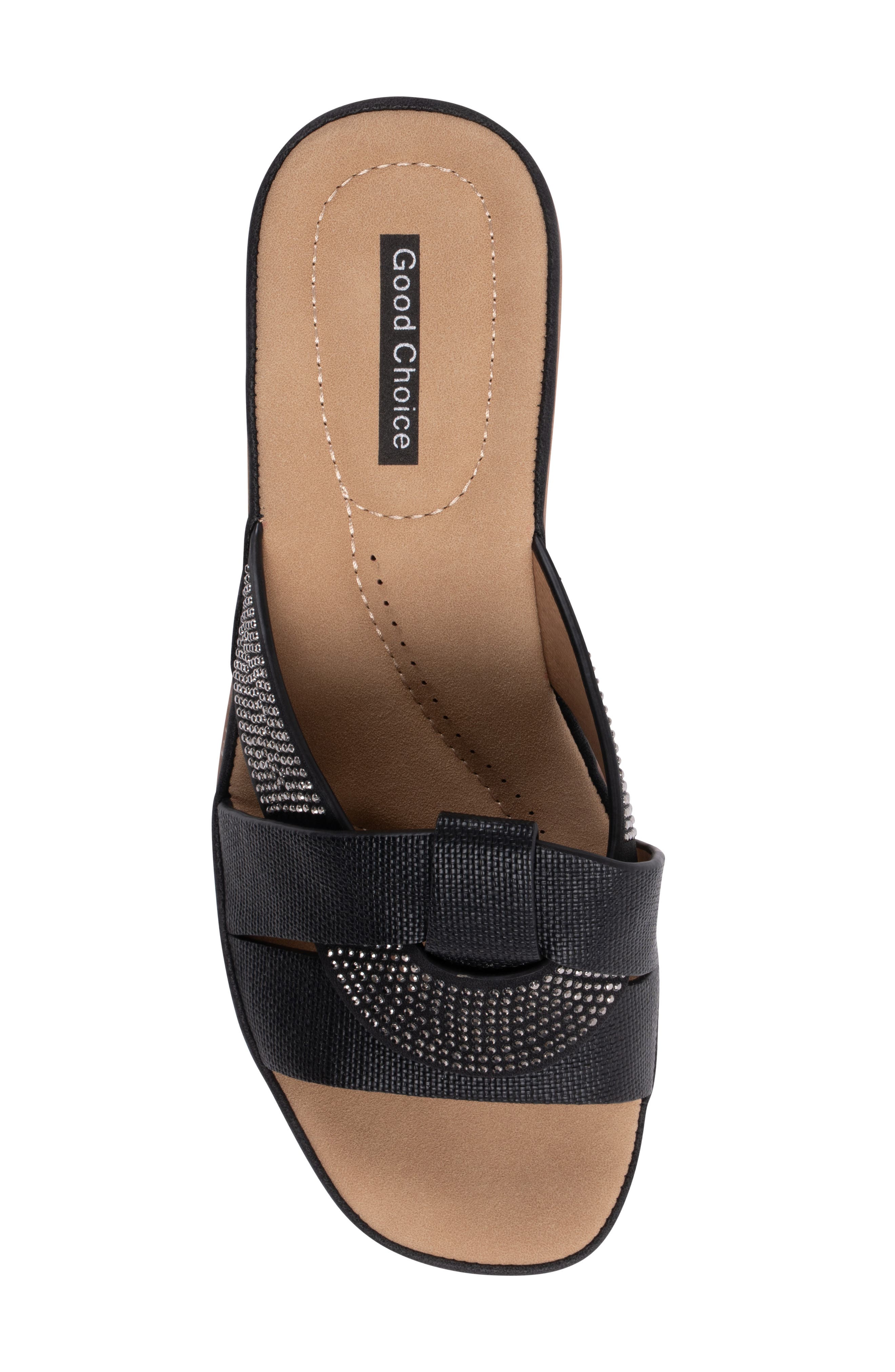 GOOD CHOICE NEW YORK Selva Platform Wedge Slide Sandal, Alternate, color, Black