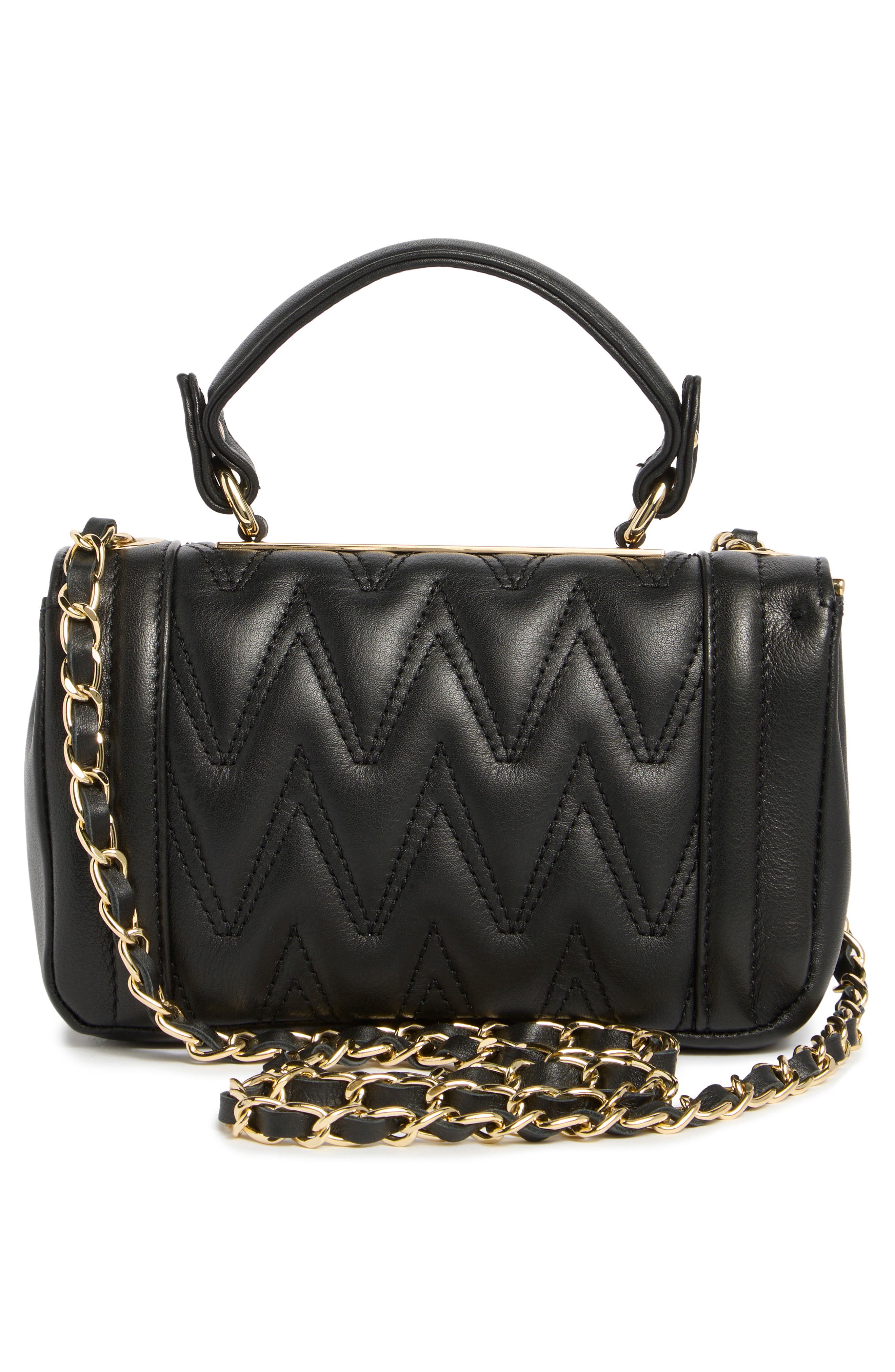VALENTINO BY MARIO VALENTINO Beatriz Quilted Leather Top Handle Bag, Alternate, color, Black