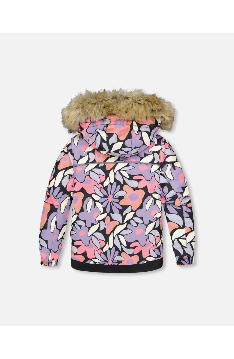 Deux par Deux Two-Piece Play Snowsuit with Allover Jacket and Solid Pant, Alternate, color, Black