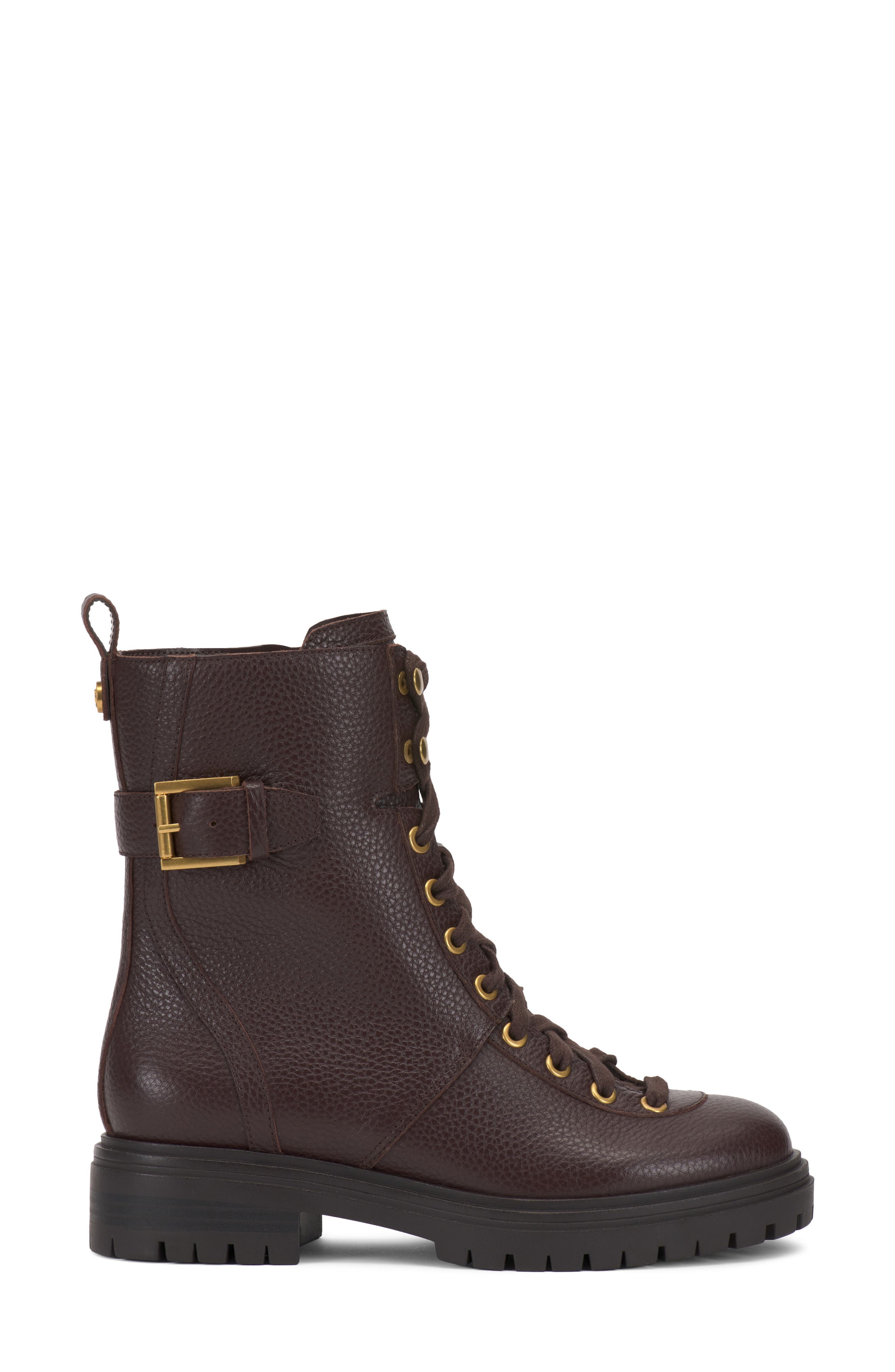 Becinda Leather Combat Boot, Alternate, color, ESPRESSO