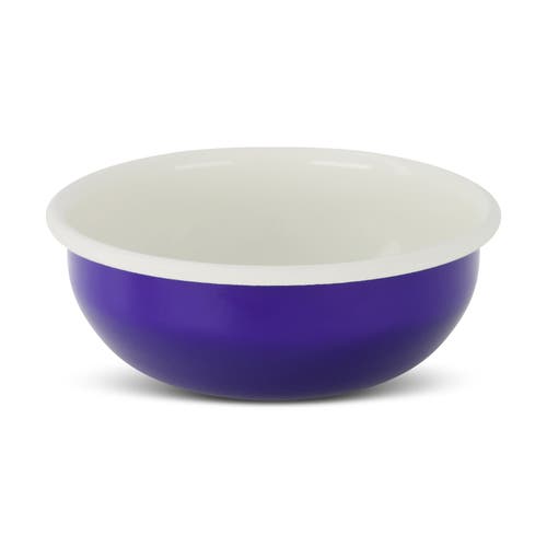 Elifle Two Tone Enamel Serving Bowl In Blue