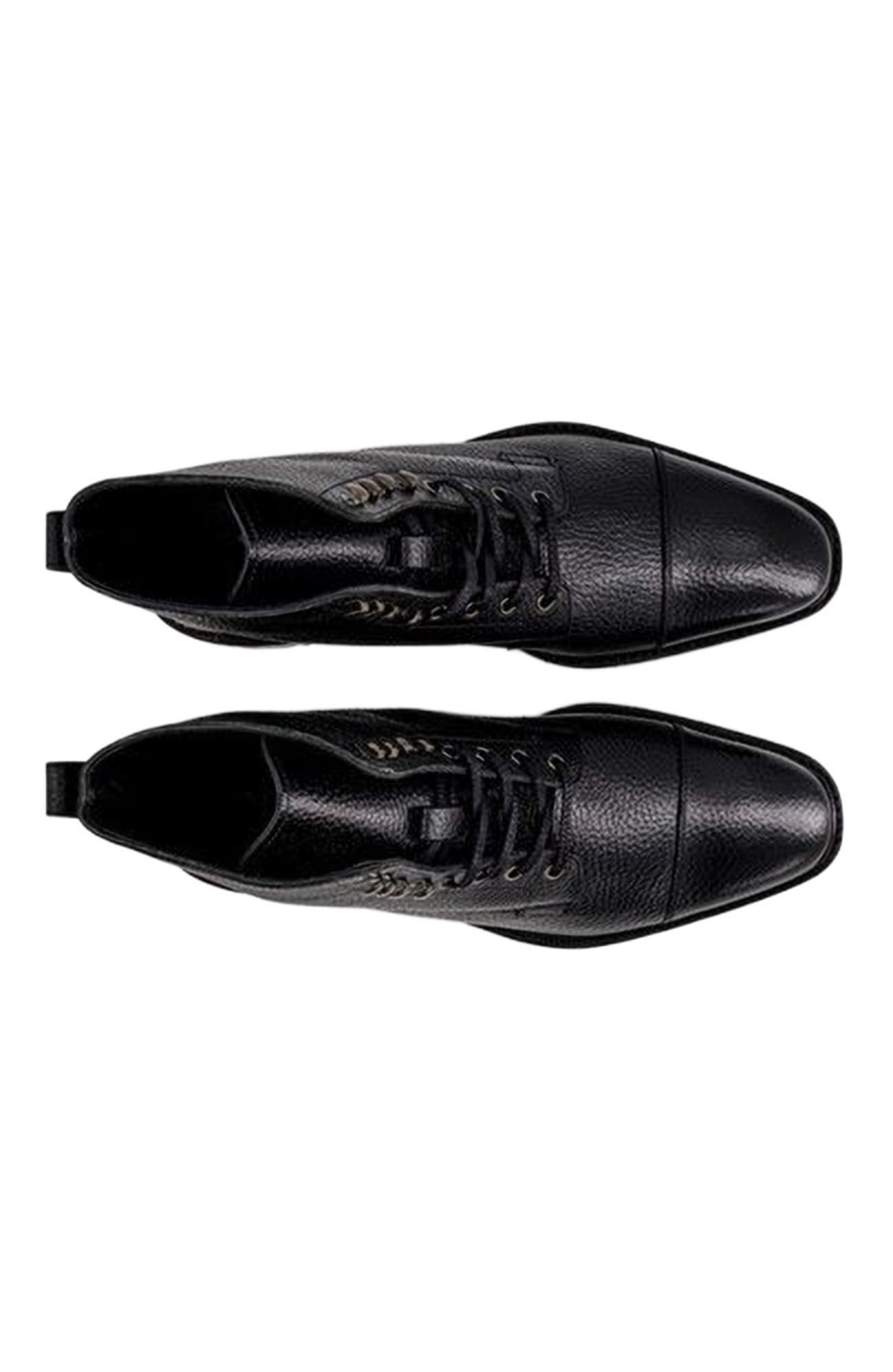 Anthony Veer Pembroke Cap-Toe Boot, Alternate, color, Obsidian Black Leather