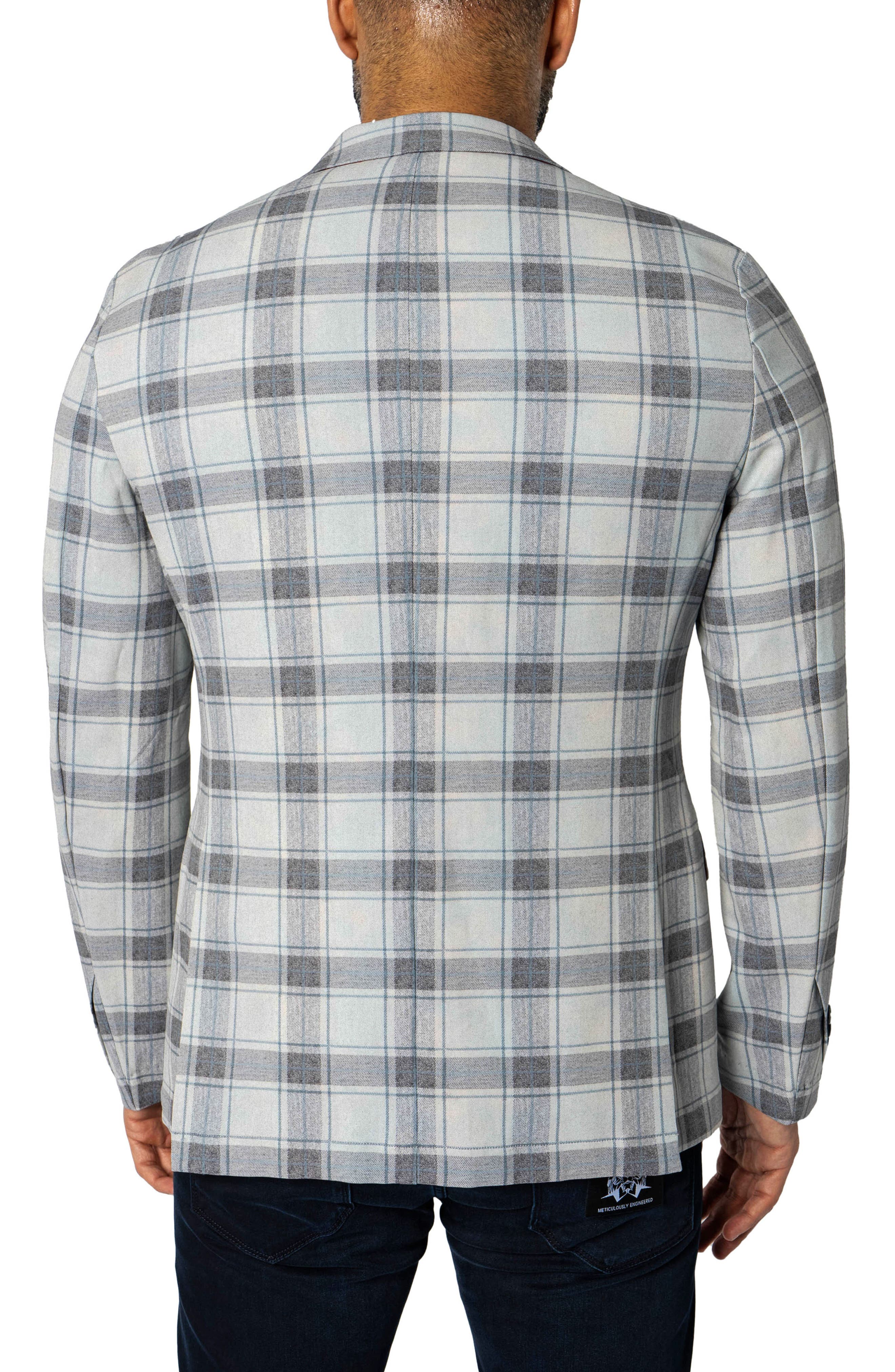 Descartes Unconstructed Plaid Brooksy sky Blue Blazer - image 2