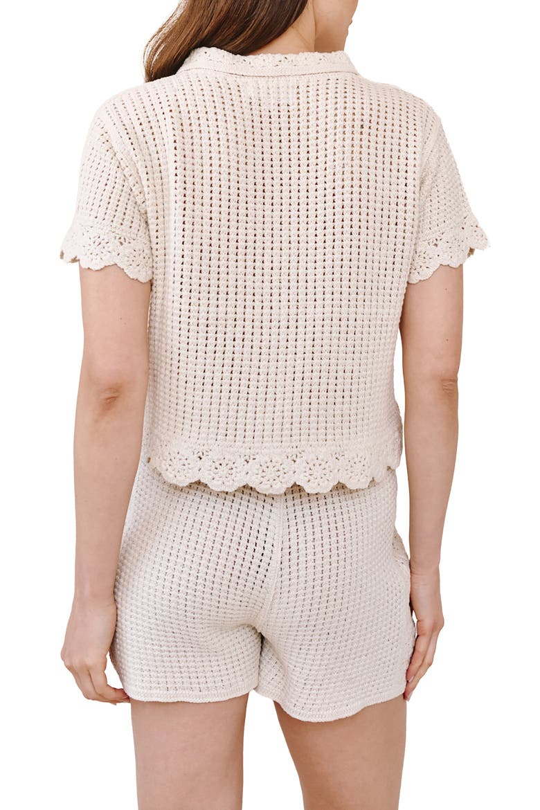 Short Sleeve Crochet Cardigan, Alternate, color, FLOWER BLOOM
