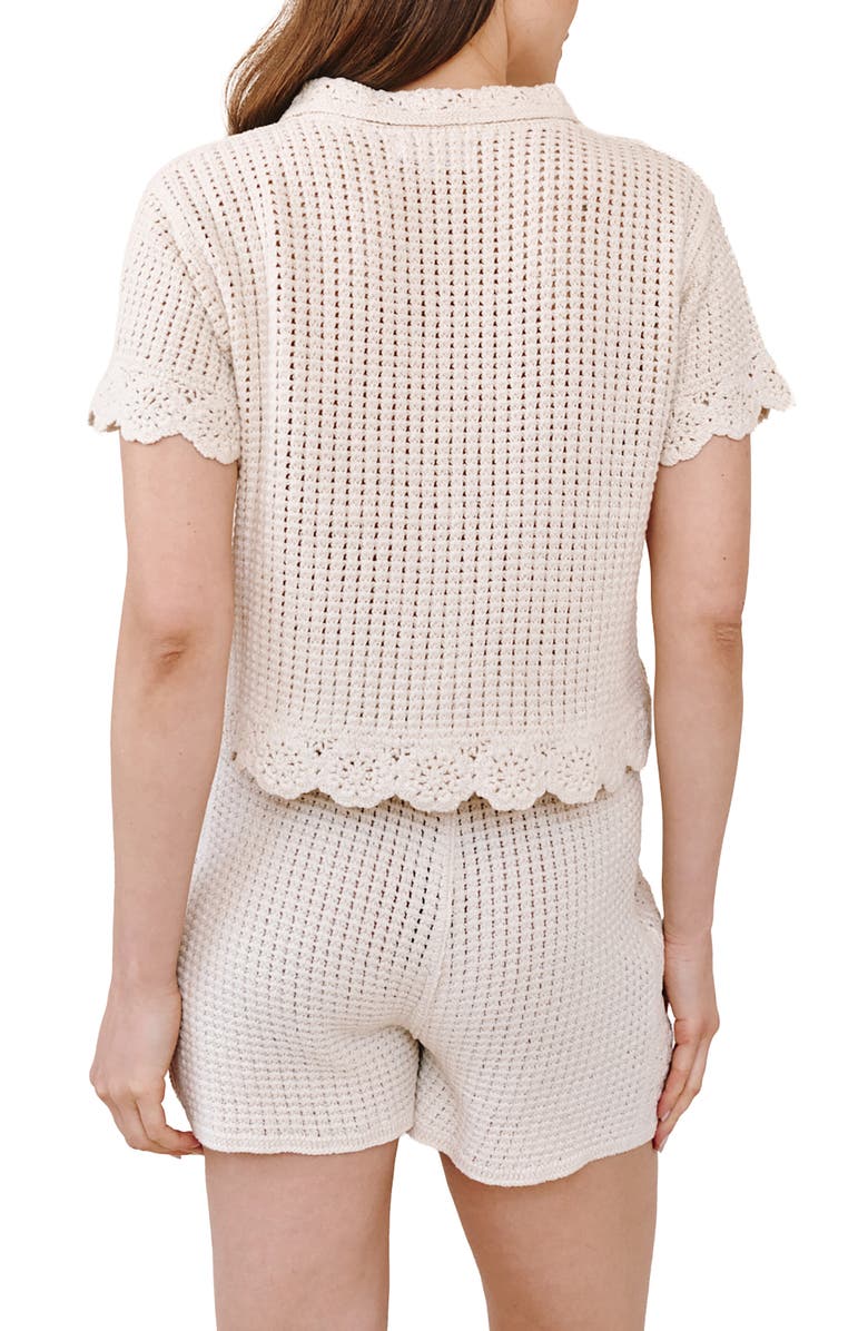 Bella Dahl Short Sleeve Crochet Cardigan, Alternate, color, Flower Bloom
