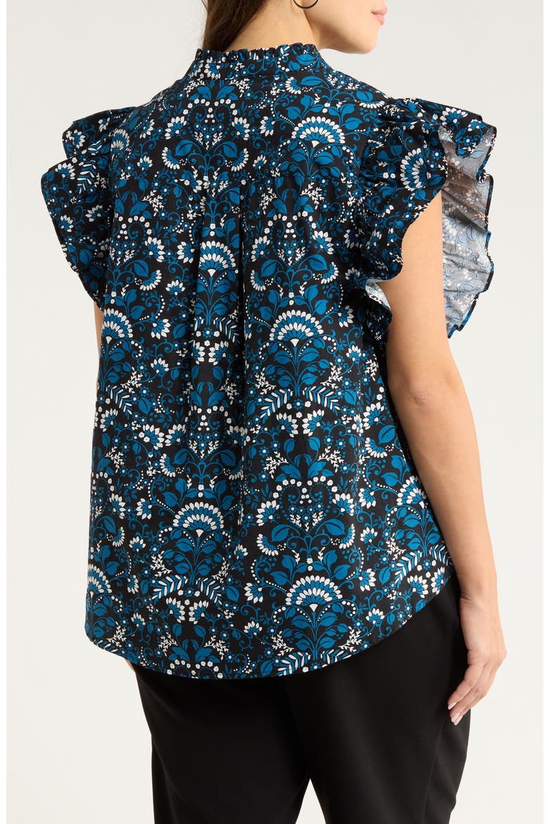 Etta Floral Print Sleeveless Top, Alternate, color, TEAL-MULTI