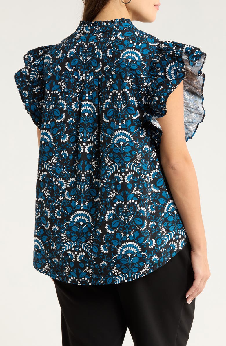 SUGARLIPS Etta Floral Print Sleeveless Top, Alternate, color, Teal-Multi