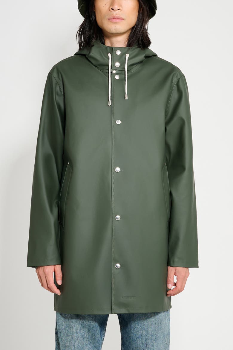 Stockholm Waterproof Hooded Raincoat, Alternate, color, GREEN