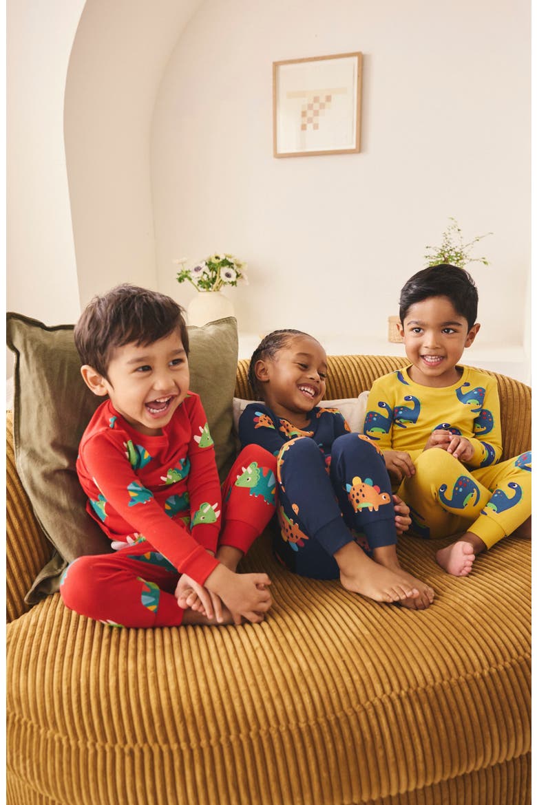 3-Pack Assorted Dino Fitted Two-Piece Stretch Cotton Pajamas, Alternate, color, MULTI