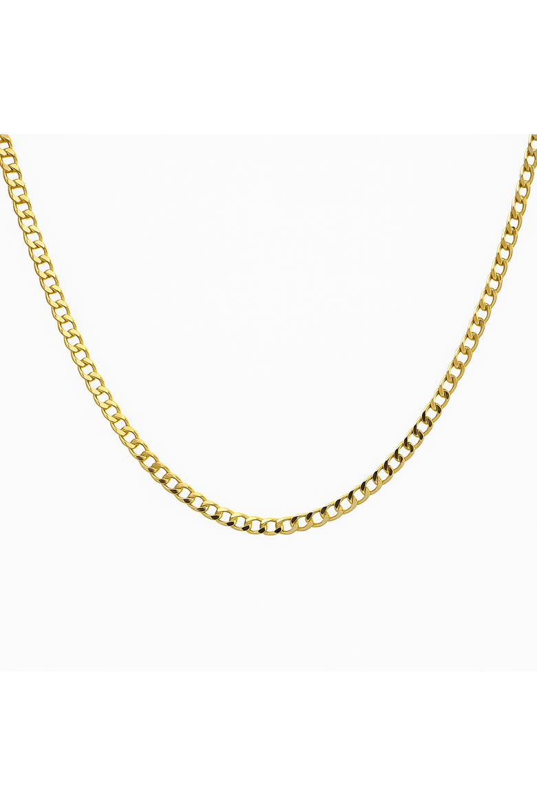 10K Yellow Gold Curb Link Necklace 4.5mm, Main, color, Yellow