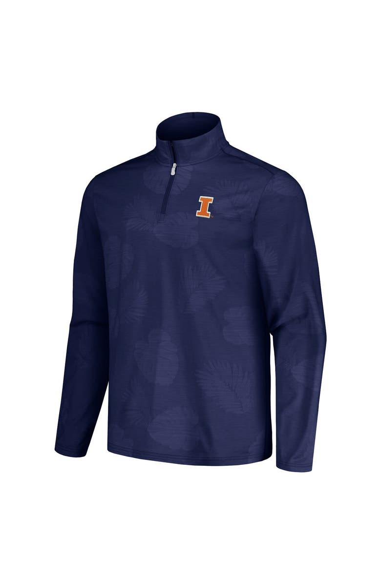 Tommy Bahama Men's Tommy Bahama Navy Illinois Fighting Illini Delray Frond IslandZone Half-Zip Jacket, Alternate, color, 