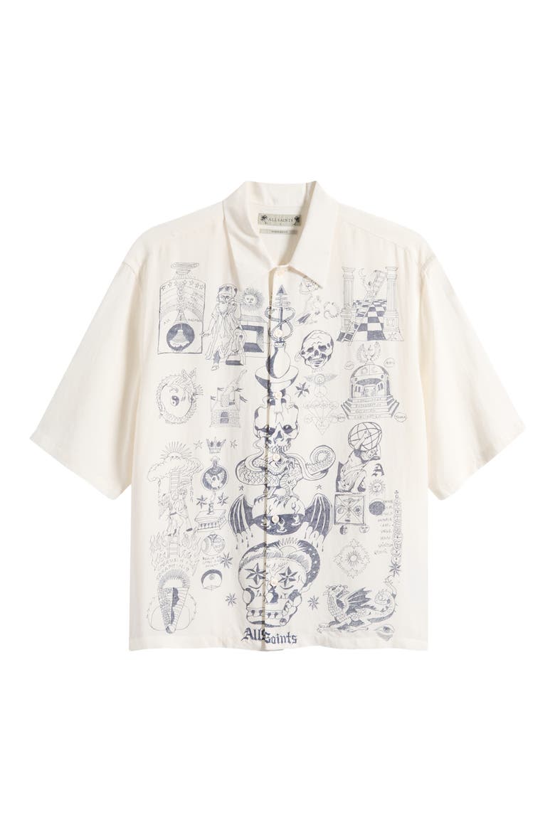 Ignis Short Sleeve Button-Up Shirt, Main, color, ECRU
