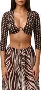 Naked Wardrobe Polka Dot Plunge U-Wire Crop Top