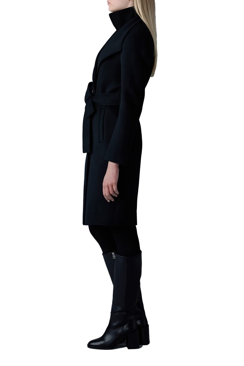 Norita Wool Coat with Removable Bib, Alternate, color, BLACK