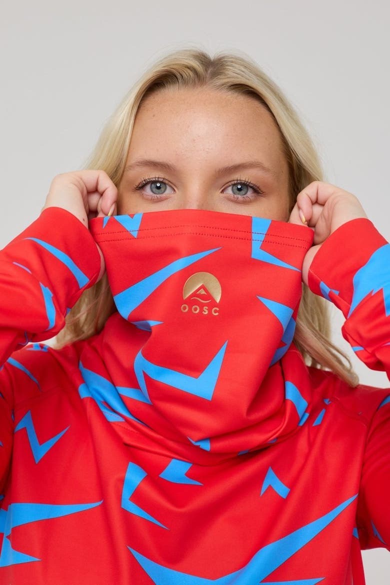 High Neck Baselayer Top Starman Women's, Alternate, color, Red, Geometric